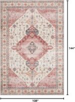 Loloi Skye Collection SKY-02 Ivory/Berry 9'-0" x 12'-0" Area Rug - Image 3