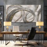 VAYIMDH Canvas Wall Art for Living Room Large Graffiti Wall Decor Grey and Beige... - Image 5
