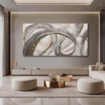 VAYIMDH Canvas Wall Art for Living Room Large Graffiti Wall Decor Grey and Beige... - Image 7