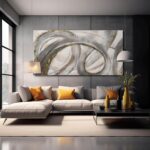 VAYIMDH Canvas Wall Art for Living Room Large Graffiti Wall Decor Grey and Beige... - Image 8