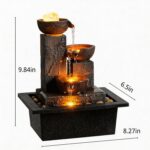 Tolevoit Three Bowls with Rotating Ball Flowing Tabletop Fountain Home Décor Ind... - Image 3