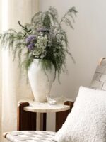White Ceramic Vase - Large 11.8 Inch Tall Floor Vase for Centerpieces, Farmhouse... - Image 3