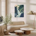 Framed Japanese Waterfall Wall Art Landscape Canvas Mountain View Painting Tranq... - Image 3
