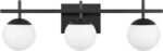 Modern Bathroom Light Fixtures Over Mirror, Black Vanity Lights Milky Glass Glob... - Image 8