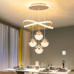 Modern Gold LED Chandeliers, 3-Color Dimmable Pendant Light for Kitchen Island, ... - Image 3
