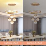 Modern Gold LED Chandeliers, 3-Color Dimmable Pendant Light for Kitchen Island, ... - Image 6