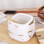 VanEnjoy Decorative Marble Pattern Ceramic Sugar Spice Containers Porcelain Jar ... - Image 4