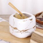 VanEnjoy Decorative Marble Pattern Ceramic Sugar Spice Containers Porcelain Jar ... - Image 6