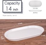 Taeochiy 14" Oval Serving Platter Set of 3 - Ceramic Large White Platters for En... - Image 3