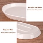 Taeochiy 14" Oval Serving Platter Set of 3 - Ceramic Large White Platters for En... - Image 6