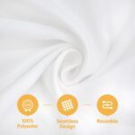 BRILLMAX 6 Pack White Round Tablecloths 120 Inch for 60” Tables - 150 GSM Polyes... - Image 3