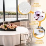 BRILLMAX 6 Pack White Round Tablecloths 120 Inch for 60” Tables - 150 GSM Polyes... - Image 4
