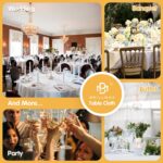 BRILLMAX 6 Pack White Round Tablecloths 120 Inch for 60” Tables - 150 GSM Polyes... - Image 8