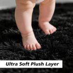 Shag Area Rug for Bedroom 5x8,Black Fluffy Area Rugs for Living Room,Soft Fuzzy ... - Image 3