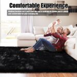 Shag Area Rug for Bedroom 5x8,Black Fluffy Area Rugs for Living Room,Soft Fuzzy ... - Image 4
