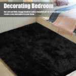 Shag Area Rug for Bedroom 5x8,Black Fluffy Area Rugs for Living Room,Soft Fuzzy ... - Image 5