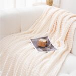 Puncuntex Flannel Fleece Throw Blanket Cream White 50"×60",Super Soft Plush Cozy... - Image 5