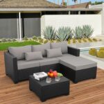3 Pieces Patio Furniture Set Outdoor Sectional Wicker Patio Furniture Patio Couc... - Image 4