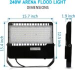 ledmo 240W Outdoor LED Flood Light, 36000 Lumens Large Area Stadium Lighting, 50... - Image 3
