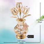 Matashi 24K Gold Plated Crystal Flower Figurine with Clear Crystals & Butterfly ... - Image 4