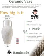 UPWOIGH 20.5in Tall Large Vintage Handles Ceramic Floor Vase, Antique White Pott... - Image 4