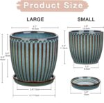 Oairse Ceramic Pots for Indoor Plants, 4.9 +5.7 inch Pots for Plants Set of 2 Ma... - Image 4