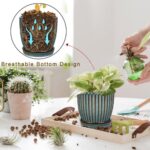 Oairse Ceramic Pots for Indoor Plants, 4.9 +5.7 inch Pots for Plants Set of 2 Ma... - Image 7