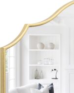 Besdomus Gold Scalloped Mirror for Dresser: 35"x26" Modern Wooden Mantel Mirror ... - Image 4