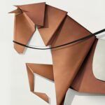 Large Framed Modern Horse Wall Art, Abstract White Brown Wall Art Animal Artwork... - Image 5