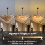 Modern Round Chandelier, 37" Extra Large Black Chandeliers for Dining Room, 14-L... - Image 6