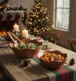 Melvvi Large Wooden Salad Bowl Set of 2 with 2 Serving Utensils | 10" &12 inch E... - Image 5