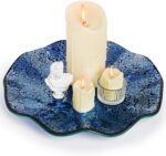 TOPZEA Centerpiece Bowl, 11.6" Decorative Mosaic Glass Bowl with Ruffle Edge, Lu... - Image 4