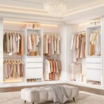 Hzuaneri Closet System, Closet Organizer System with 4 Hang Rods, Walk-in Wooden... - Image 3