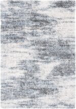 SAFAVIEH Berber Shag Collection 8' x 10' Ivory/Grey BER273A Modern Abstract Non-... - Image 4