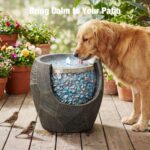 Kingsyard 13" Outdoor Water Fountain, Electric Resin Garden Waterfall with LED L... - Image 4
