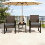 UNITED FLAMES 3 Piece Patio Furniture Set, Balcony Wicker Furniture with Tempere... - Image 3