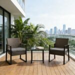 UNITED FLAMES 3 Piece Patio Furniture Set, Balcony Wicker Furniture with Tempere... - Image 5
