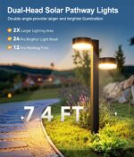 Solar Pathway Lights Outdoor Waterproof, 6 Pack Dual-Head Solar Lights Outdoor, ... - Image 3