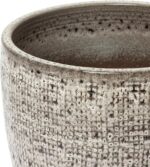 LuxenHome 15.5" Dia Round Ceramic Large Plant Pot for Outdoor Plants, Gray Grid-... - Image 8