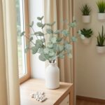 15" Artificial Eucalyptus Stems Potted Plant - Realistic Small Fake Desk Plants ... - Image 4
