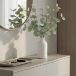 15" Artificial Eucalyptus Stems Potted Plant - Realistic Small Fake Desk Plants ... - Image 5