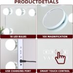 VANITII Vanity Mirror with Lights 22.8" x 31.5" 18 Bulbs 3 Color Modes Large Lig... - Image 4