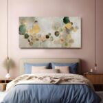 YJYart Large Abstract Canvas Wall Art Green and Gold Decorative Painting 29"x58"... - Image 4