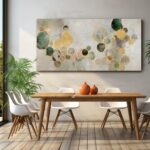 YJYart Large Abstract Canvas Wall Art Green and Gold Decorative Painting 29"x58"... - Image 6