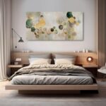 YJYart Large Abstract Canvas Wall Art Green and Gold Decorative Painting 29"x58"... - Image 7