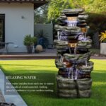 SunJet 47.2" High 6-Tiers Cascading Rock Outdoor Water Fountain with LED Lights ... - Image 3