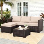 Rattan Star Patio Furniture Set 3 Piece Outdoor Sectional Sofa Set with Wicker C... - Image 4