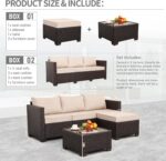 Rattan Star Patio Furniture Set 3 Piece Outdoor Sectional Sofa Set with Wicker C... - Image 5