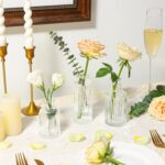 ComSaf Glass Bud Vases Set of 3, Small Flower Vases in Bulk, Mini Ribbed Vases f... - Image 3
