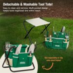 GardenHOME 7-Piece Green Gardening Tool Set – Stainless Steel Tools with Wooden ... - Image 5